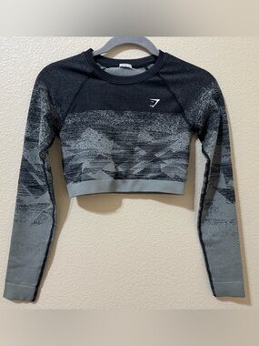 Gymshark Adapt Ombre Seamless Long Sleeve Crop Top size XS